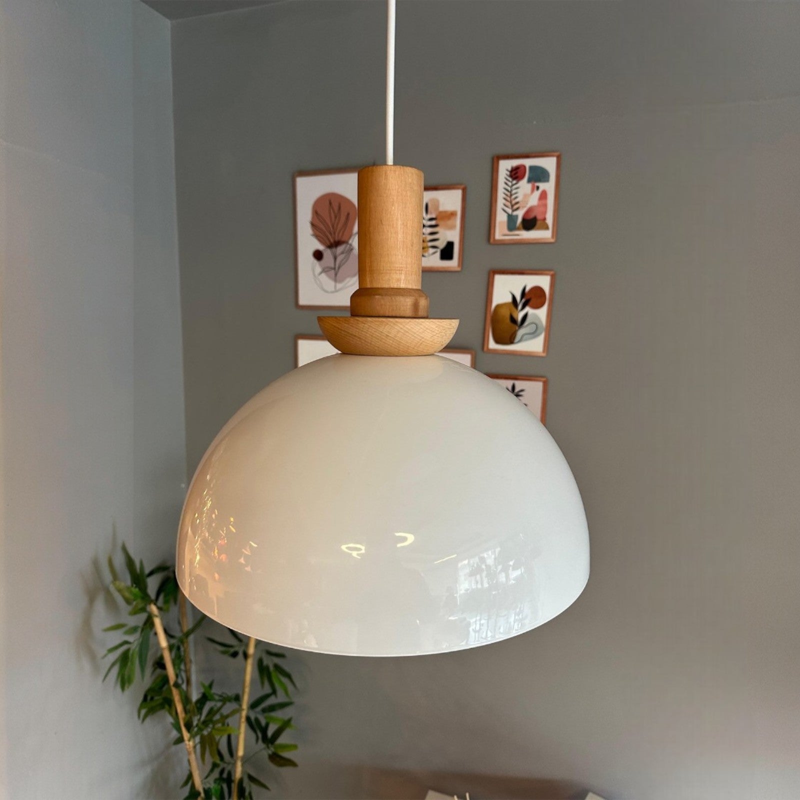 Yimpi Weißer Holz-Kopfteil-Kronleuchter